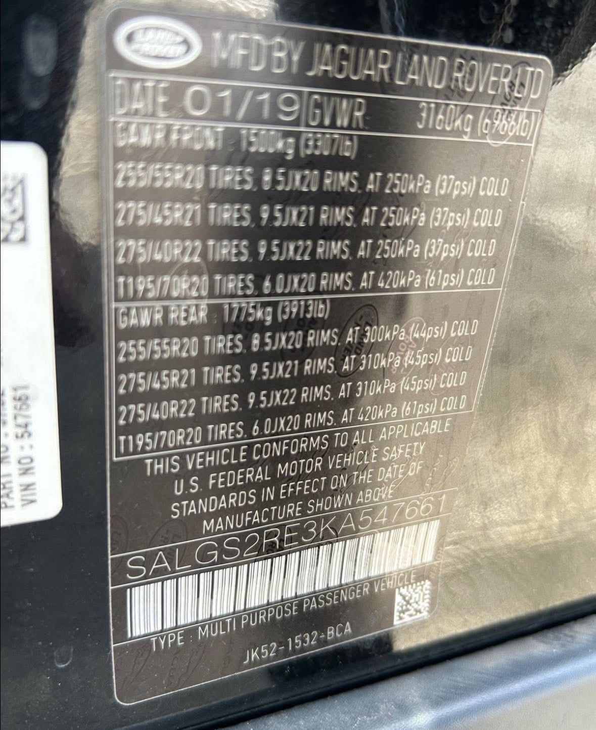 
								2019 Range Rover Supercharged full									